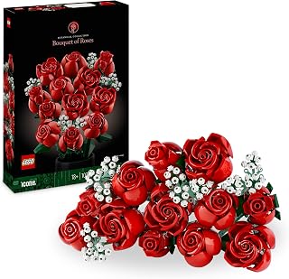 LEGO Botanicals Bouquet di Rose - Set di Fiori Finti con 12 Rose da Costruire - Hobby Creativi per Adulti - Decorazione per Casa Fai da Te - Idea Regalo per Donna o Uomo da Collezione - 10328