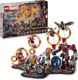 LEGO | Marvel Avengers: Endgame la Battaglia Finale, Giocattolo con Figura di Thanos, Mech di Ant-Man e 9 Minifigure tra cui Capitan America, Iron Man e Doctor Strange - Regalo per Bambini 76323