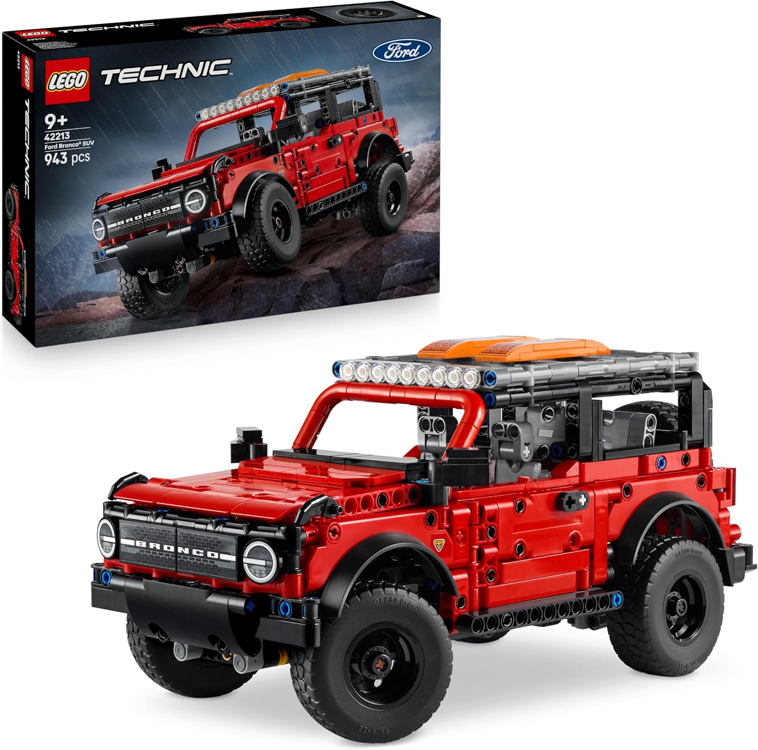 LEGO Technic SUV Ford Bronco - Macchina Giocattolo Off Road - Modellino di Auto con Porte Apribili, Motore V6, Sospensioni e Sterzo - Regalo da Collezione per Bambini da 9 Anni in su - 42213