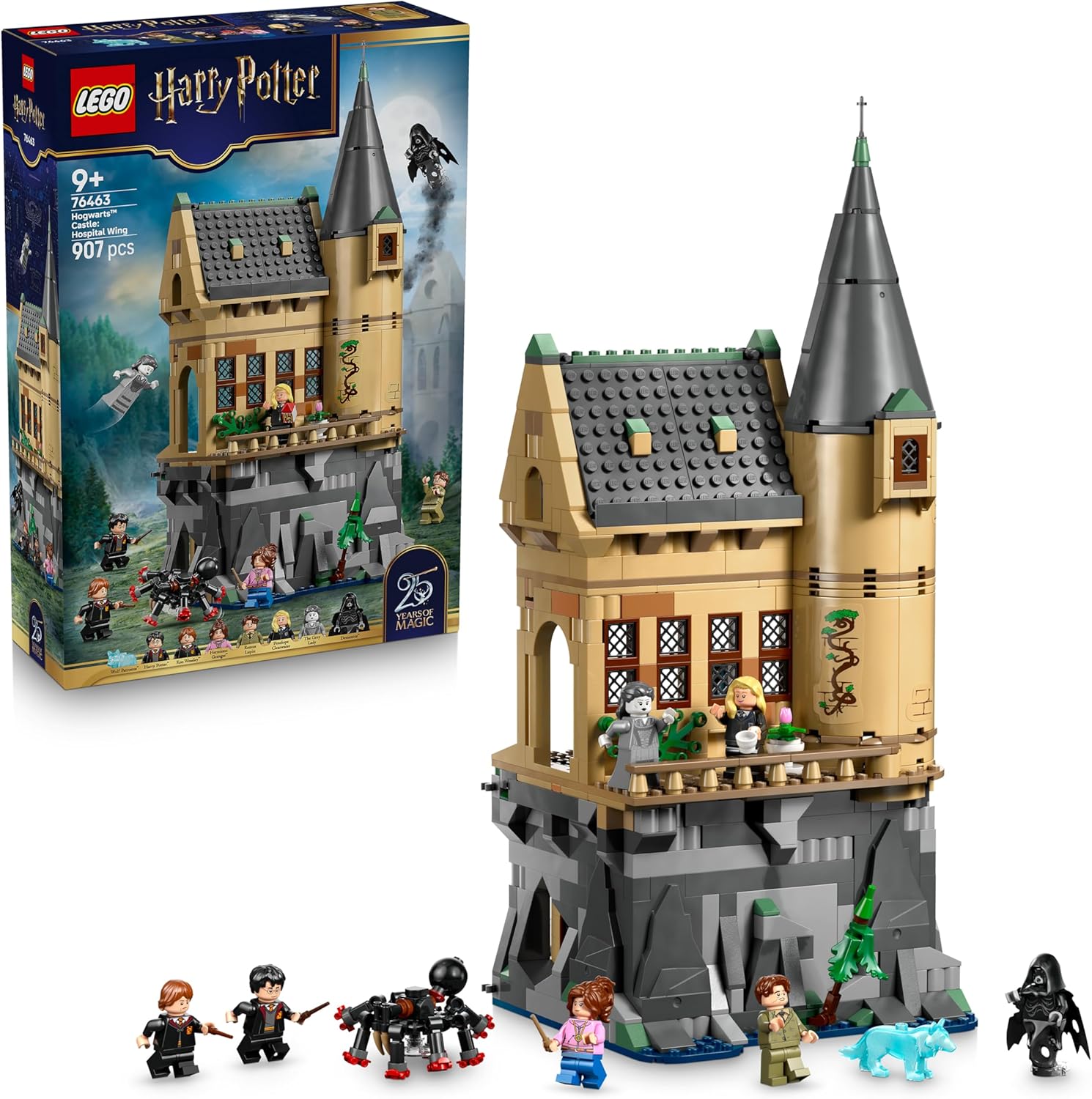 LEGO Harry Potter Castello di Hogwarts: Ala dell’Infermeria Giocattolo - Kit di Modellismo Fai da Te con 7 Minifigure tra cui Hermione e Ron - Idea Regalo per Bambine, Bambini e Fan da 9 Anni - 76463