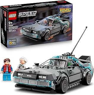 LEGO Speed Champions Macchina del Tempo di Ritorno al Futuro Giocattolo - Kit Modellino di Auto con Minifigure di Doc Brown e Marty McFly - Regalo per Bambini, Bambine e Fan del Film da 9 Anni - 77256