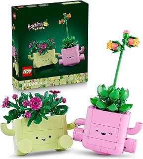 LEGO Botanicals Piante Dondolanti - Set di Fiori Artificiali con 2 Piante Finte e 2 Vasi Color Pastello - Decorazione da Camera da Letto Fai da Te - Idea Regalo per Bambine da 9 Anni e Adulti - 11506